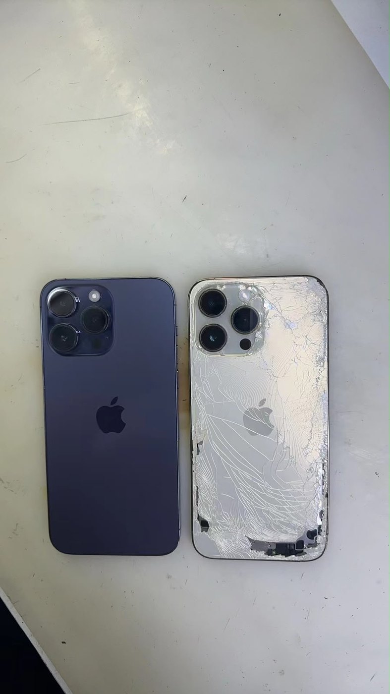 Before and after mobile phone repair result at YS Mobile